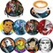 8 PCS Halloween Diamond Art Coasters - DIY Horror Diamond Painting Coasters Kits with Holder, Small Diamond Dot Coasters for Adults Beginners Art Craft Supplies